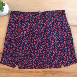 Forever 21 Womens Mini Skirt Navy Red Floral Size Small